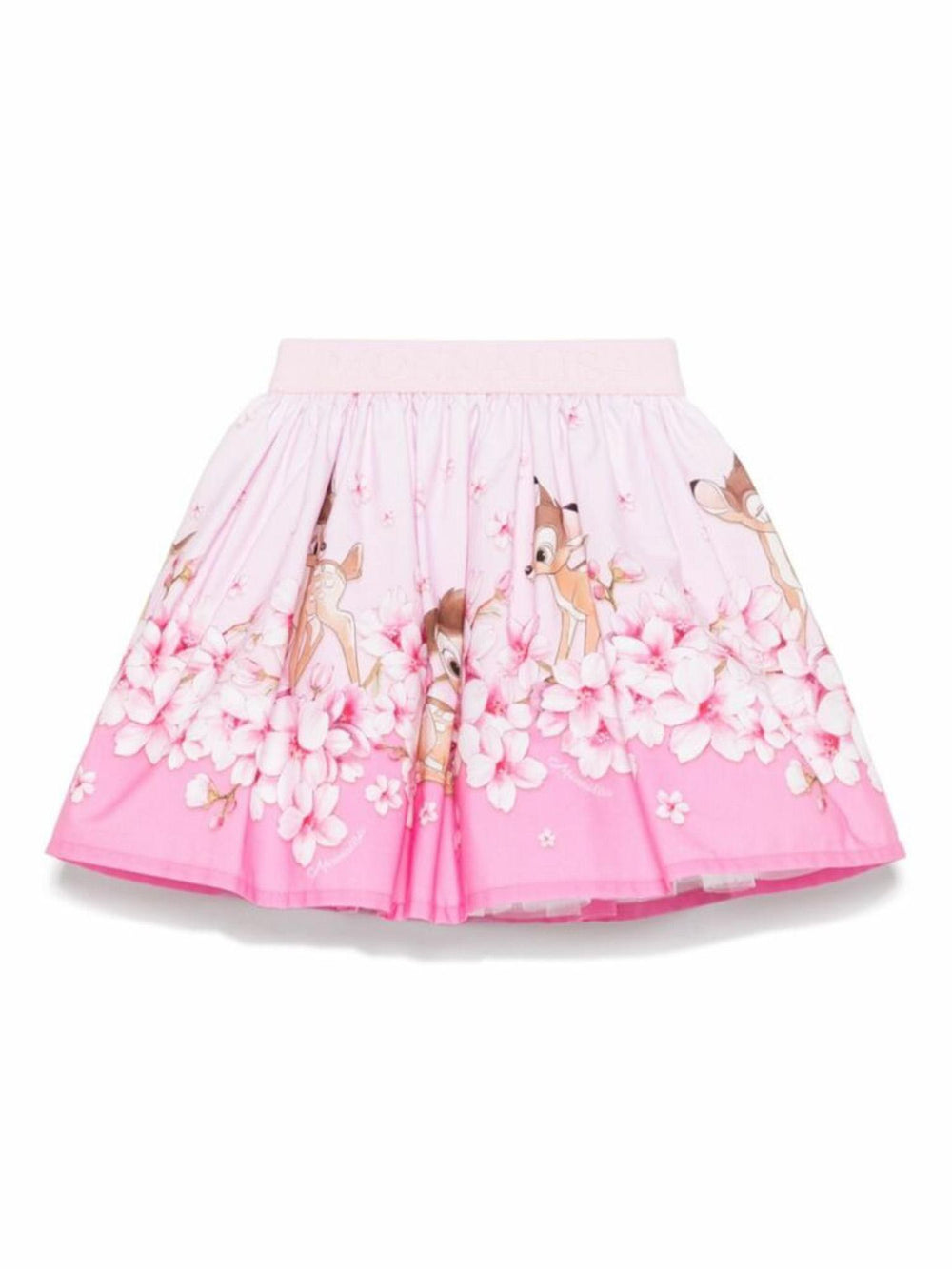 Gonna bambina rosa in cotone con strato in tulle