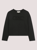 T-shirt per bambina Michael Kors Kids nera con dettaglio logo