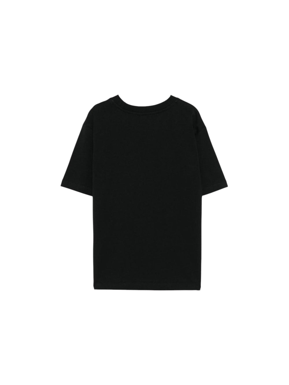 T-shirt bambina nera con stampa colazione e logo
