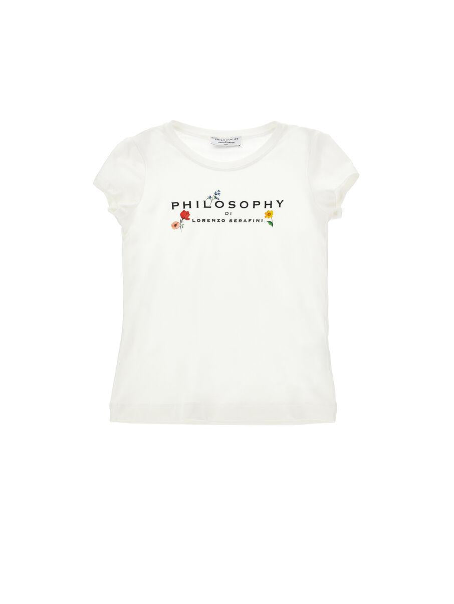 T-shirt logo e fiorellini I1G613 7201 /1 PHILOSOPHY KIDS 