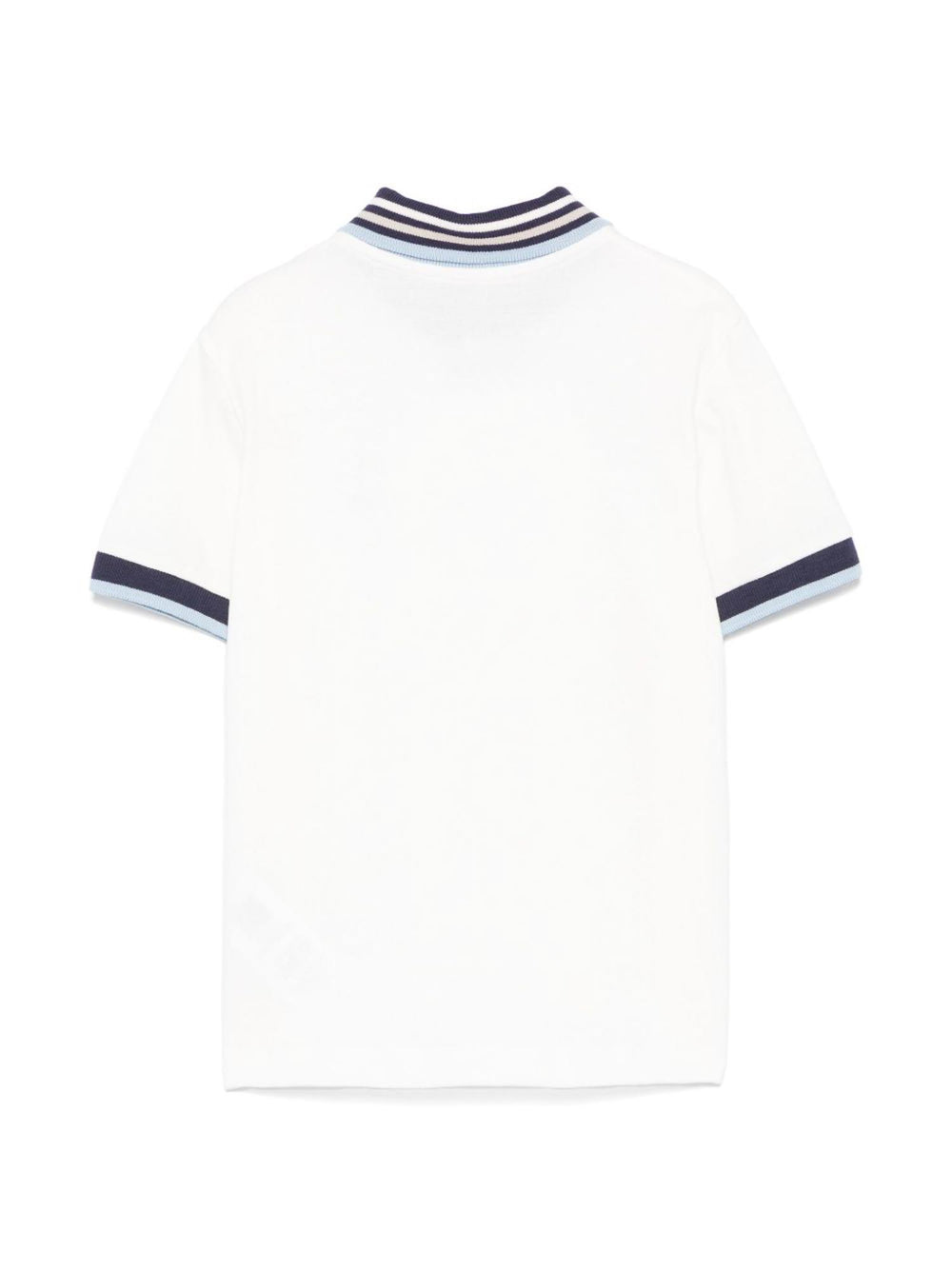Polo bambino avorio e blu con logo ricamato