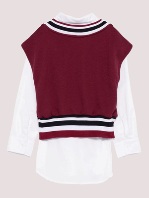 Gilet con camicia , con scollo a V F5MSJGDR117 /MS054 MSGM KIDS 