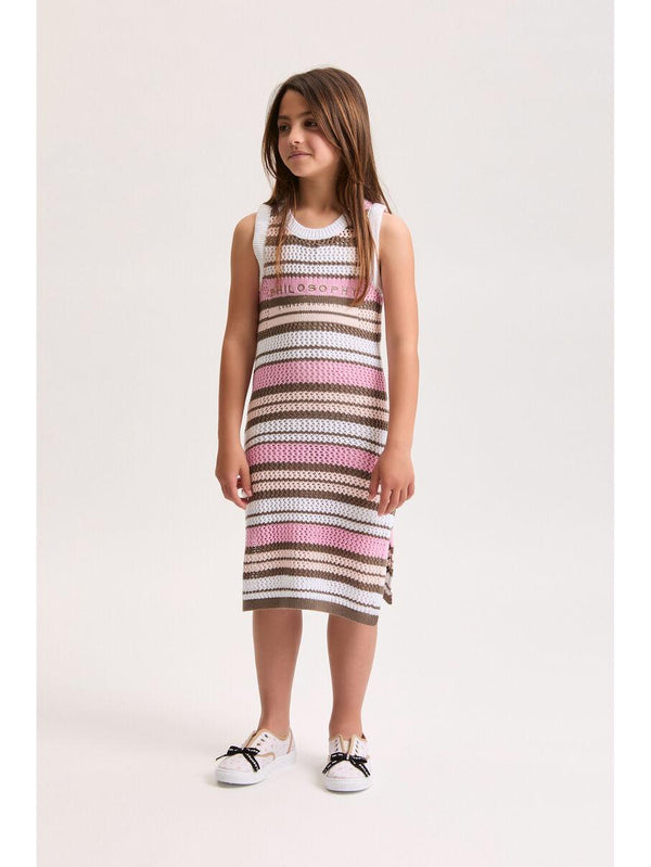 Vestito a righe con logo Philosophy I9G906 7030 /390 PHILOSOPHY KIDS 