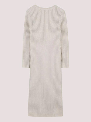 Abito lungo Michael Kors Kids beige a coste e maniche lunghe R30476 /Z99 MICHAEL KORS 