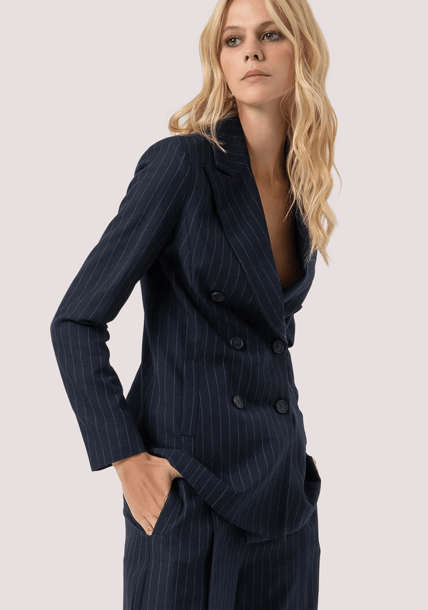 Blazer regular lungo doppiopetto gessato FR25WJ3007W813D4 /117 FRACOMINA 