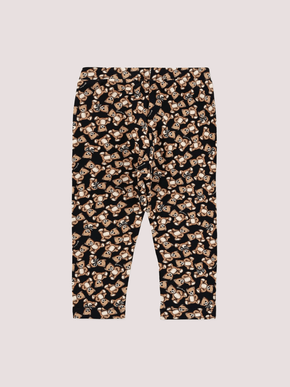 Leggings neri per neonata con Teddy Bear all over MHP032 LBB8E /84923 MOSCHINO 