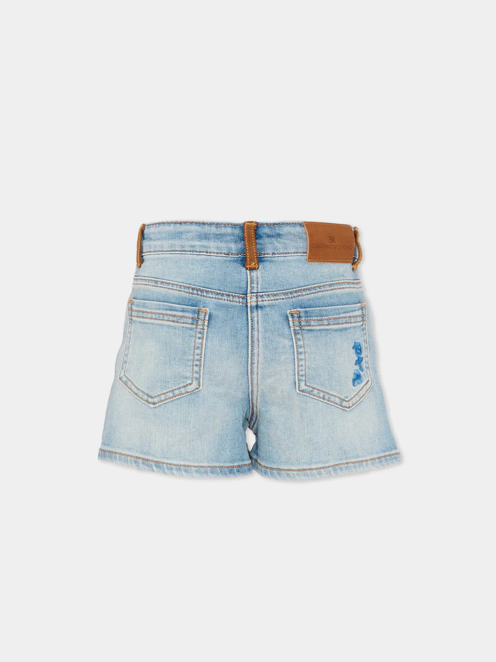 Shorts in denim con ricami floreali Z9G401 7015 /062S ERMANNO SCERVINO KIDS 