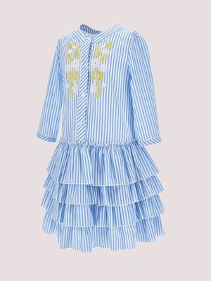 Abito a righe con ricami floreali Z1G908 7168 /9958 ERMANNO SCERVINO KIDS 