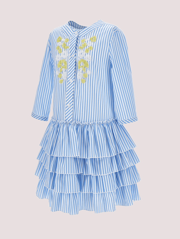 Abito a righe con ricami floreali Z1G908 7168 /9958 ERMANNO SCERVINO KIDS 