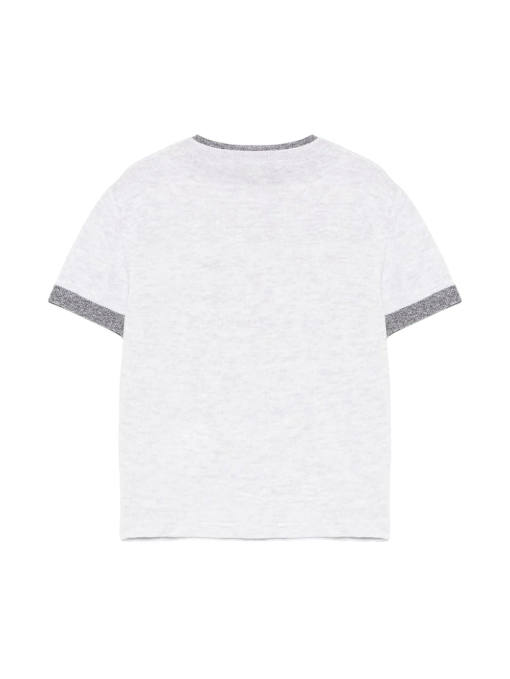 Maglia bambino grigio chiaro melange con bordi a contrasto
