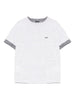 Maglia bambino grigio chiaro melange con bordi a contrasto