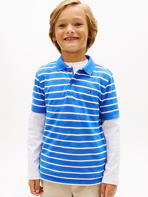 Polo a righe con logo Tommy Hilfiger KB0KB09103J /C6H TOMMY HILFIGER 