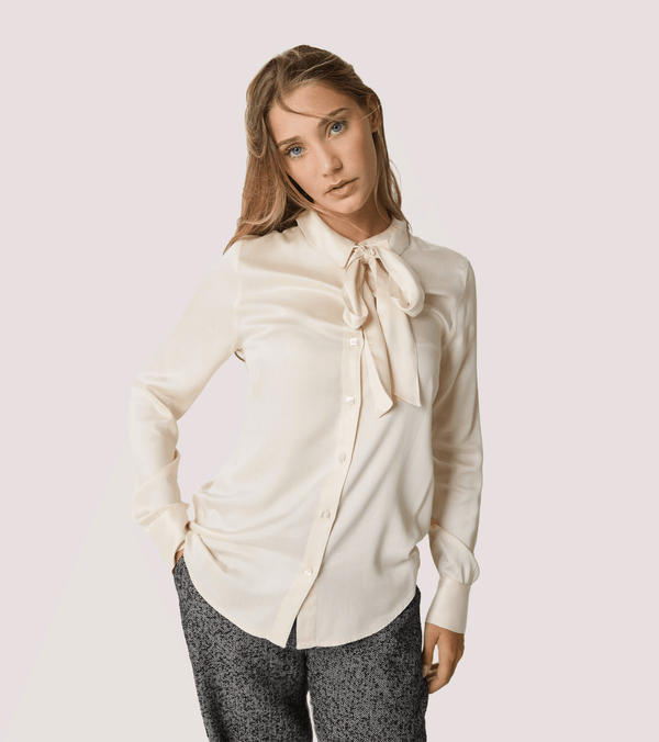 Blusa in raso con foulard 521SD45060 /S2128 ALESSIA SANTI 