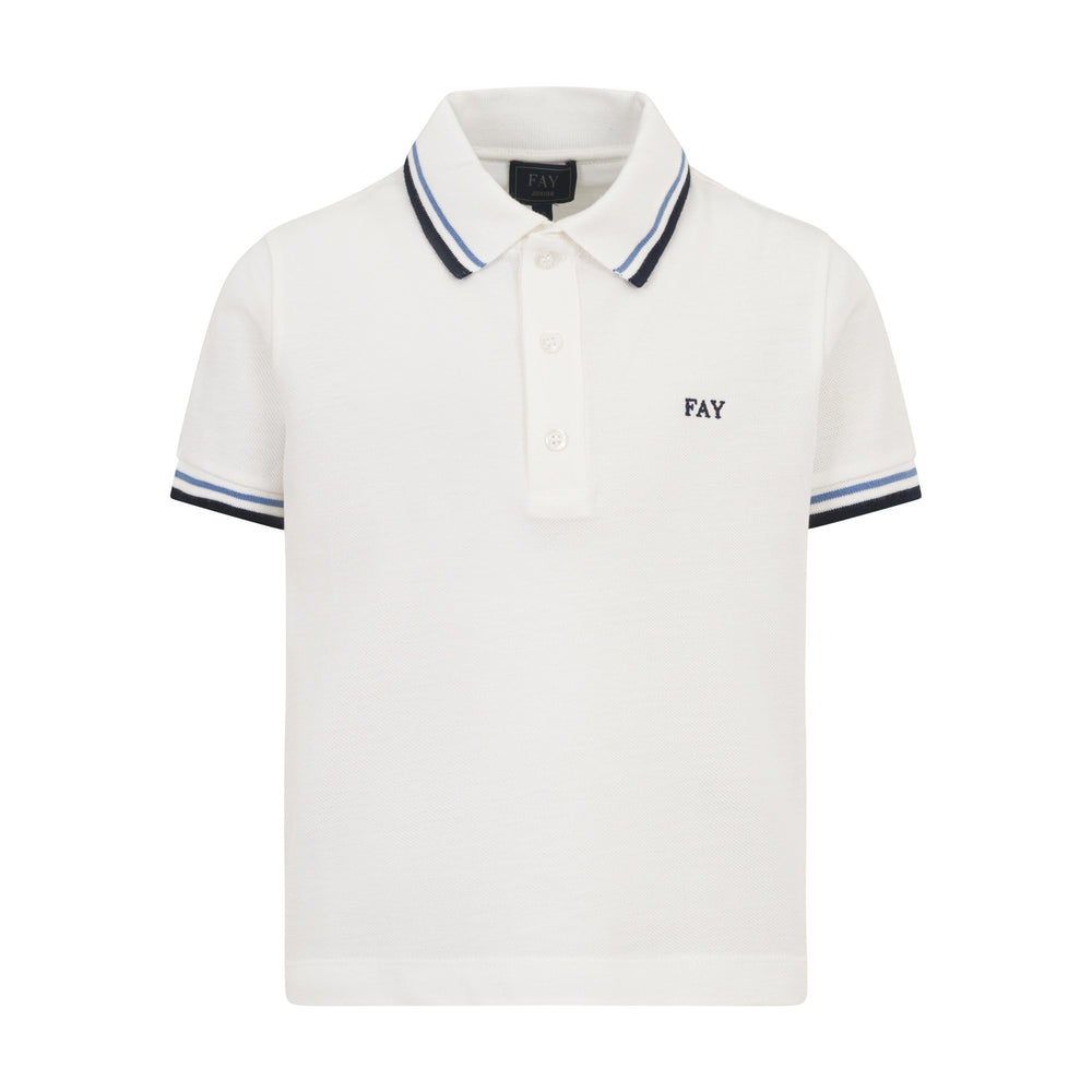 Polo in cotone piqué con logo Fay FY8P81 Z3707 /101BL FAY 