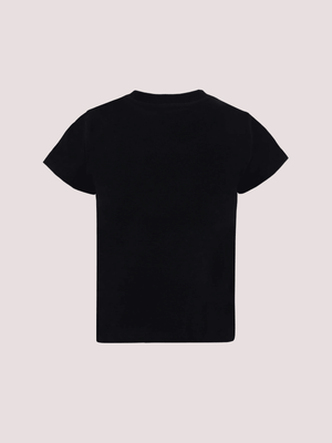 T-shirt nera per bambina con Teddy Bear e paillettes HCM06K LBA11 /60100 MOSCHINO 