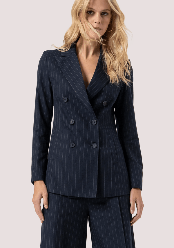 Blazer regular lungo doppiopetto gessato FR25WJ3007W813D4 /117 FRACOMINA 