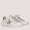 Sneaker low cut con logo cc ivory white/gold