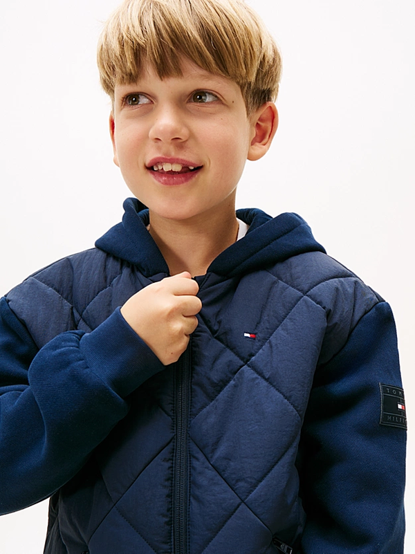 Bomber relaxed fit trapuntato con cappuccio KB0KB09736 /C1G TOMMY HILFIGER 