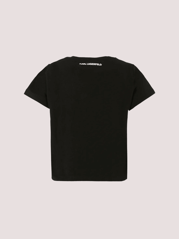 T-shirt nera con Choupette e paillettes Z30944 /09B KARL LAGERFELD 