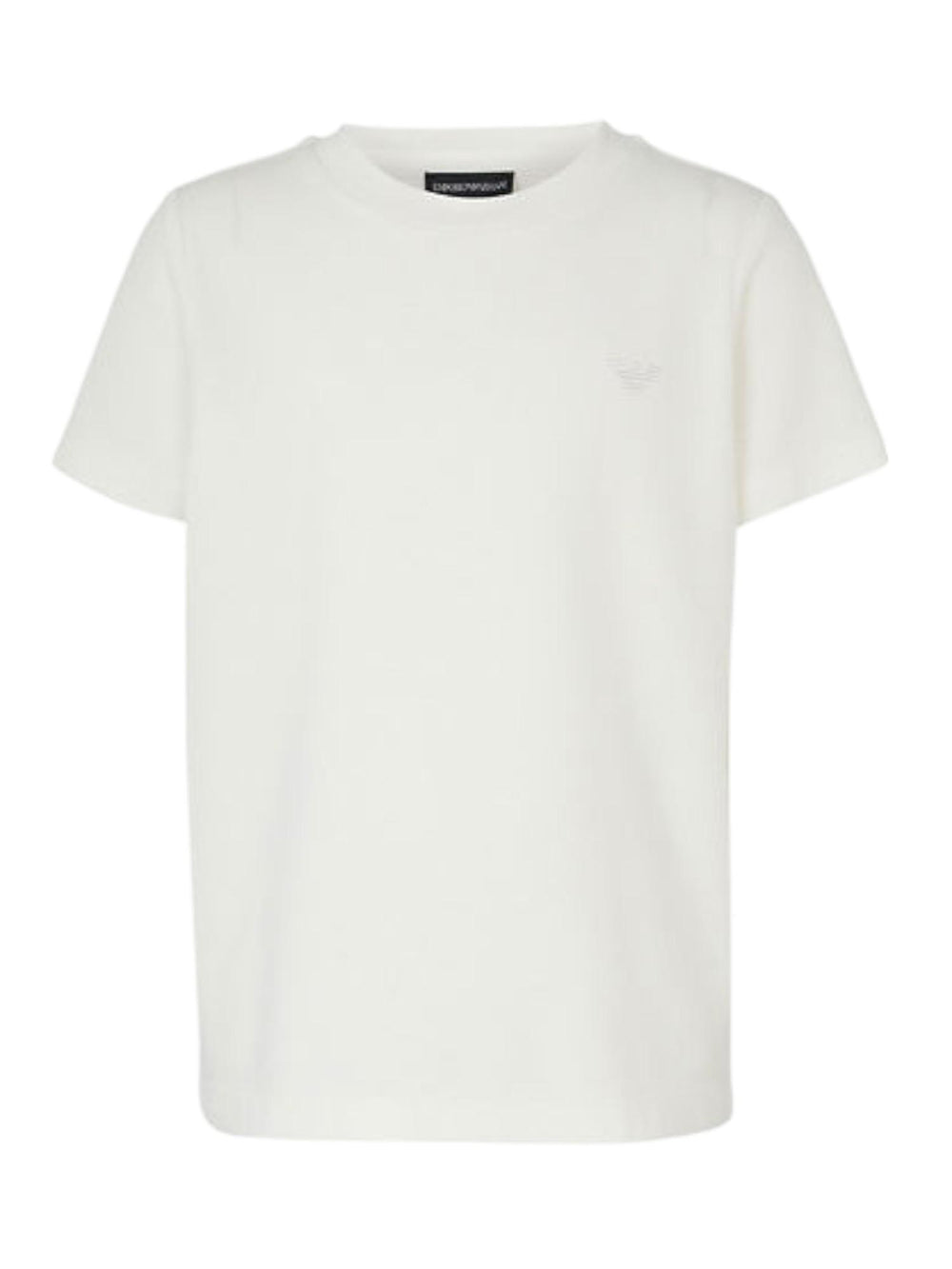 T-shirt bambino bianca con logo tono su tono