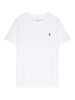 T-shirt bambino bianca in cotone con logo ricamato