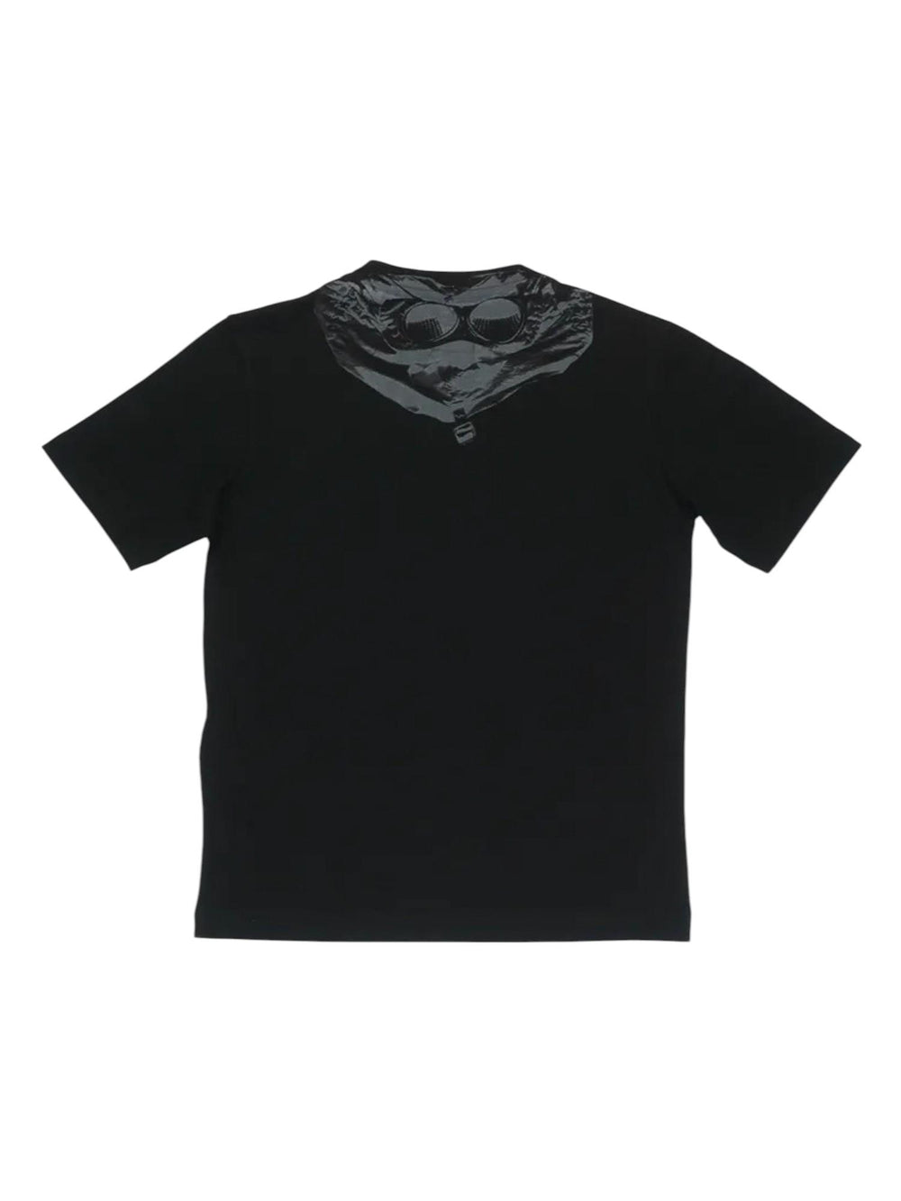 T-shirt bambino nera in cotone con maxi stampa logo