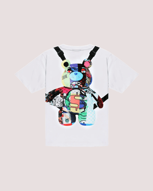 Wonderful mind bear bacpack regular t-shirt SPY1401 /WHITE SPRAYGROUND 