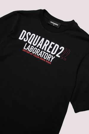 T-shirt in jersey con logo Laboratory DQ2991 D0ACD /DQ900 DSQUARED2 JUNIOR 