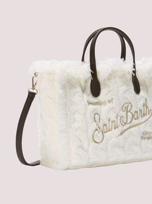 Borsa Colette bianca in lana a trecce COL0030 /01346I MC2 SAINT BARTH 