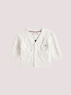 Cardigan con mix di texture e logo sul retro KN0KN02090 /YA8 TOMMY HILFIGER 