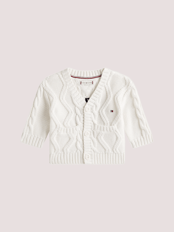 Cardigan con mix di texture e logo sul retro KN0KN02090 /YA8 TOMMY HILFIGER 