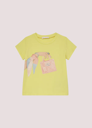 T-shirt con stampa e castoni KA6027 JS003 /P9343 LIU JO 