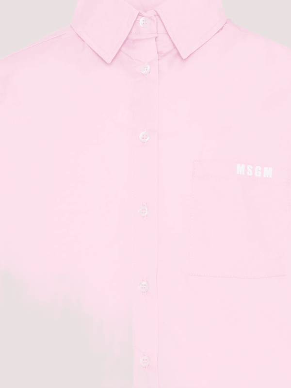 Camicia con logo a maniche corte S6MSJGSI163 /MS070 MSGM KIDS 