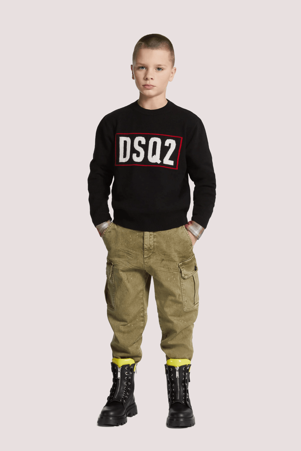 Pullover in lana merino con logo DSQ2 DQ3071 D0AFF /DQ900 DSQUARED2 JUNIOR 