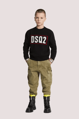 Pullover in lana merino con logo DSQ2 DQ3071 D0AFF /DQ900 DSQUARED2 JUNIOR 