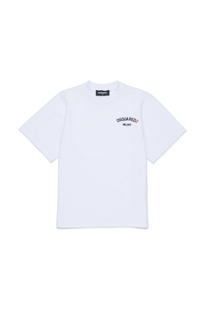 T-shirt girocollo con logo DQ3169 D0AAP /DQ100 DSQUARED2 JUNIOR 