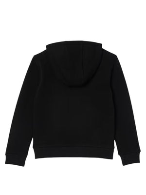 Felpa bambino nera in cotone con finiture elasticizzate