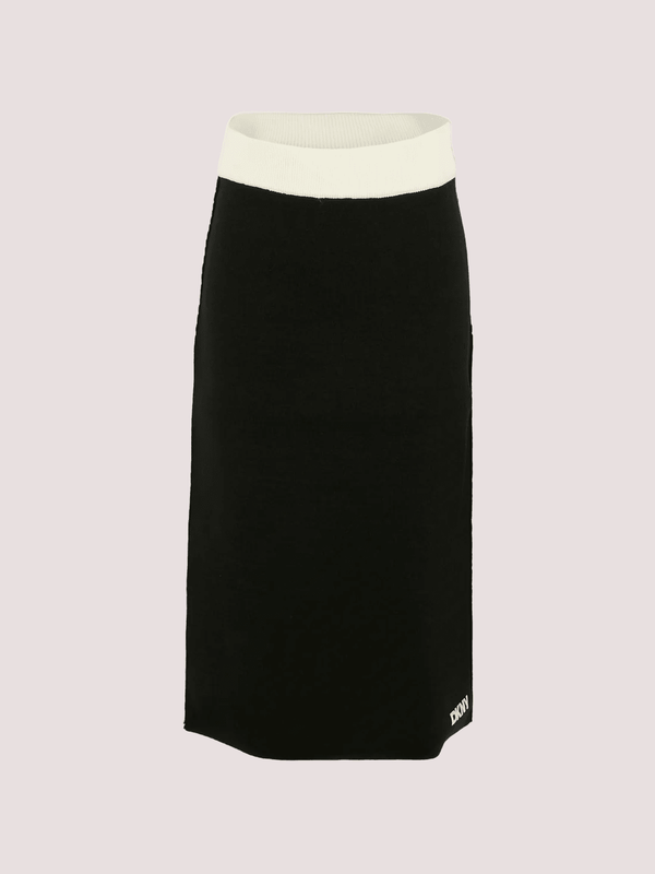 Gonna nera per bambina con logo bianco D62486 /M91 DKNY 