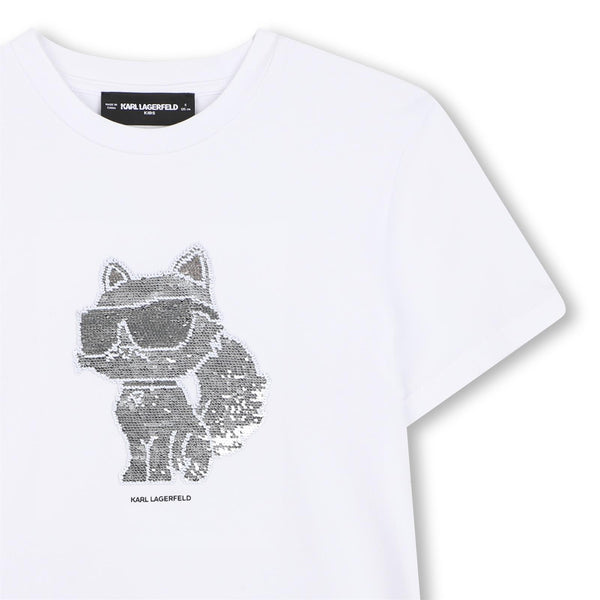 T-shirt con logo in paillettes reversibili Z31153 /10P KARL LAGERFELD 