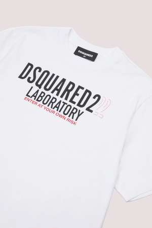 T-shirt in jersey con logo Laboratory DQ2991 D0ACD /DQ100 DSQUARED2 JUNIOR 