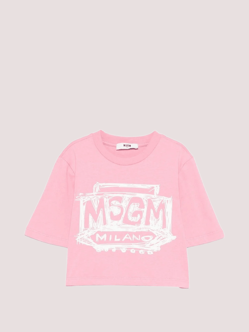 T-shirt cropped con logo stampato S6MSJGTH128 /MS070 MSGM KIDS 