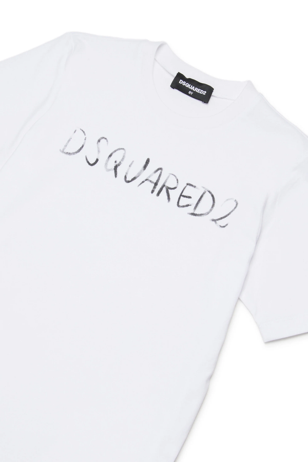 T-shirt girocollo con logo DQ3158 D0AGP /DQ100 DSQUARED2 JUNIOR 