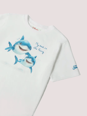 T-shirt denver jr con ricamo my dad is the king! DNV0001 /00161L MC2 SAINT BARTH 