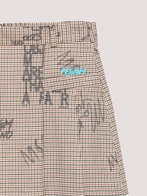 Minigonna marrone con stampa grafica F5MSJGSK110 /MS030 MSGM KIDS 