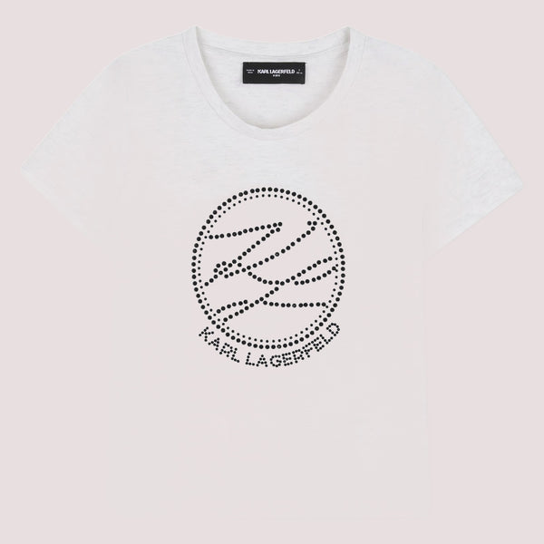 T-shirt con logo in strass Z31159 /M31 KARL LAGERFELD 