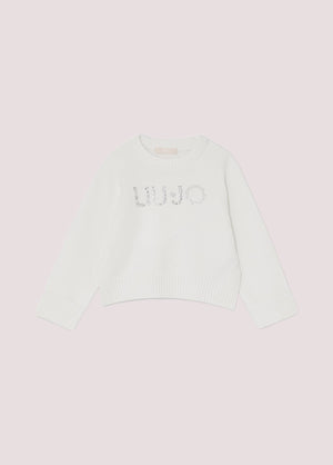 Maglia con logo e strass KF5055 MA12P /10602 LIU JO 