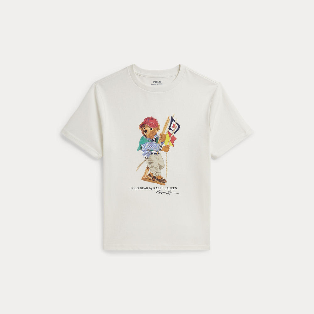 T-shirt in jersey di cotone con l'orso polo 323A12428 /001 POLO RALPH LAUREN 