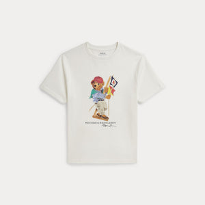 T-shirt in jersey di cotone con l'orso polo 323A12428 /001 POLO RALPH LAUREN 