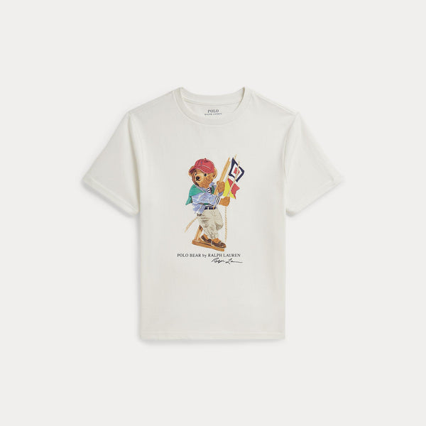 T-shirt in jersey di cotone con l'orso polo 323A12428 /001 POLO RALPH LAUREN 