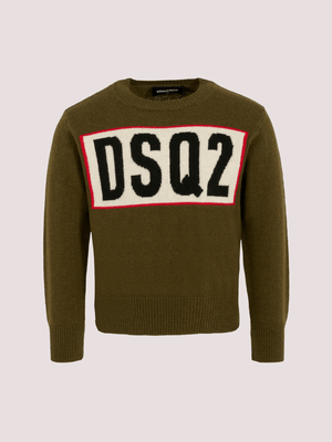 Pullover in lana merino con logo DSQ2 DQ3071 D0AFF /DQ518 DSQUARED2 JUNIOR 